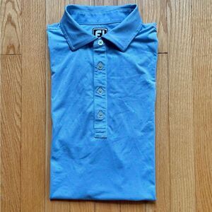 FootJoy Golf Men’s Short Sleeve Polo Shirt Athletic Fit Large Blue Green Diamond